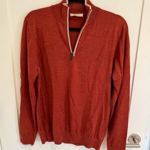 Hagen Carmel Ca Men's Zip-Up Sweater in Rust